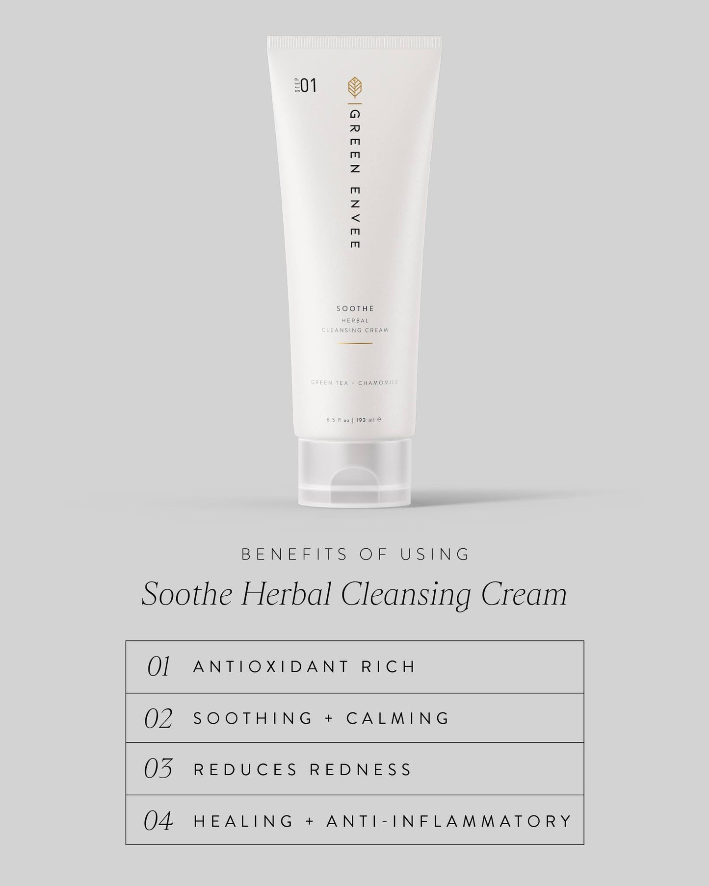 GREEN ENVEE 01 溫和草本潔面乳 SOOTHE HERBAL CLEANSING CREAM (193ML)